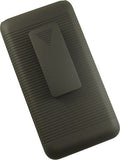 BLACK RIBBED HARD CASE BELT CLIP HOLSTER STAND FOR SAMSUNG GALAXY GRAND PRIME