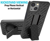 Black Hard Case Cover Stand and Belt Clip Holster Combo for Apple iPhone 13
