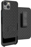 Black Hard Case Cover Stand and Belt Clip Holster Combo for Apple iPhone 13