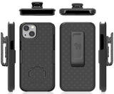 Black Hard Case Cover Stand and Belt Clip Holster Combo for Apple iPhone 13