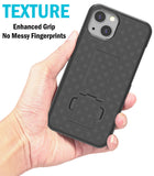 Black Hard Case Cover Stand and Belt Clip Holster Combo for Apple iPhone 13