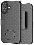 Slim Hard Case Stand and Belt Clip Holster Combo for iPhone 17 - Black