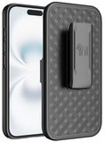 Slim Hard Case Stand and Belt Clip Holster Combo for iPhone 17 - Black