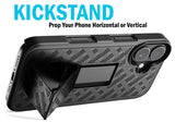 Slim Hard Case Stand and Belt Clip Holster Combo for iPhone 17 - Black