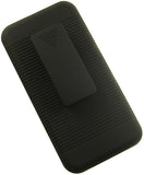 BLACK RIBBED HARD SHELL CASE + BELT CLIP HOLSTER HOLDER FOR APPLE iPHONE 6 6s