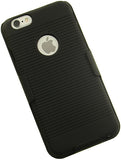 BLACK RIBBED HARD SHELL CASE + BELT CLIP HOLSTER HOLDER FOR APPLE iPHONE 6 6s