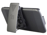 BLACK RUBBERIZED HARD CASE + BELT CLIP HOLSTER COMBO FOR iPOD TOUCH 5 6 7