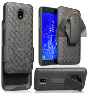 Black Case Cover + Belt Clip for Samsung Galaxy J7 2018 Star/Refine/Aero/Crown