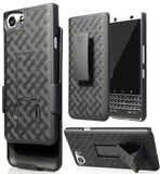 Black Kickstand Case Cover + Belt Clip Holster Combo for BlackBerry KEYone