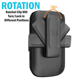 Grid Case Hard Shell Cover and Belt Clip Holster for Link II Flip Phone, Link 2