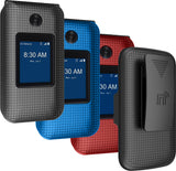 Grid Case Hard Shell Cover + Belt Clip Holster for ZTE Cymbal 2, Telstra Flip 3