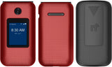 Grid Case Hard Shell Cover + Belt Clip Holster for ZTE Cymbal 2, Telstra Flip 3