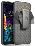 Black Case Kickstand Cover + Belt Clip Holster Holder Combo for Motorola Moto E6