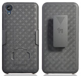 Black Case Kickstand Cover + Belt Clip Holster Holder Combo for Motorola Moto E6