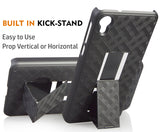 Black Case Kickstand Cover + Belt Clip Holster Holder Combo for Motorola Moto E6