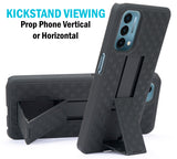 Textured Hard Case Cover Stand and Belt Clip Holster for OnePlus Nord N200 5G