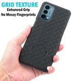 Textured Hard Case Cover Stand and Belt Clip Holster for OnePlus Nord N200 5G