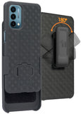 Textured Hard Case Cover Stand and Belt Clip Holster for OnePlus Nord N200 5G
