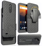 Black Kickstand Case Cover + Belt Clip Holster for ZTE Blade X Max (Z983)