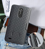 Black Kickstand Case Cover + Belt Clip Holster for ZTE Blade X Max (Z983)