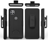 Grid Case Cover and Belt Clip Holster for Motorola Moto One 5G ACE Phone XT2113