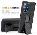 Black Hard Case Cover with Stand and Belt Clip Holster for OnePlus 9 Pro Phone