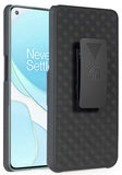 Black Hard Case Cover with Stand and Belt Clip Holster for OnePlus 9 Pro Phone