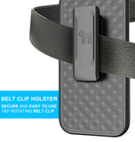 Slim Hard Case Stand Belt Clip Holster for Pixel 10 / Pixel 10 Pro Phone - Black