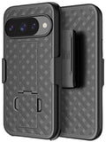 Slim Hard Case Stand Belt Clip Holster for Pixel 10 / Pixel 10 Pro Phone - Black