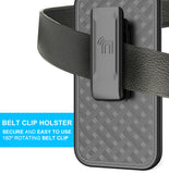 Slim Hard Case Stand and Belt Clip Holster for Pixel 10 Pro XL Phone - Black