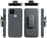 Black Case Kickstand Cover + Belt Clip Holster Holder for Google Pixel 4a 5G