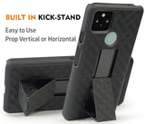 Black Case Kickstand Cover + Belt Clip Holster Holder for Google Pixel 4a 5G