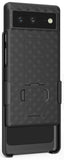 Black Hard Case Cover Stand and Belt Clip Holster Combo for Google Pixel 6