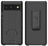 Black Hard Case Cover Stand and Belt Clip Holster Combo for Google Pixel 6
