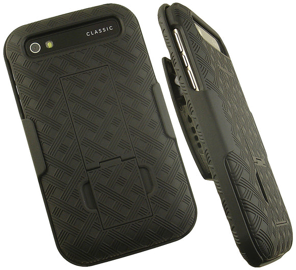 Black Kickstand Hard Case Cover for Blackberry Classic Q20 Q25 Phone