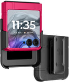 Hard Case Cover & Belt Clip Holster for Motorola RAZR 2024 Flip Phone (RAZR 50)