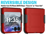 Hard Case Cover & Belt Clip Holster for Motorola RAZR 2024 Flip Phone (RAZR 50)