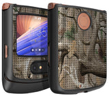 Outdoor Camo Tree Real Woods Case Cover for Motorola RAZR 5G Flip Phone (2020)