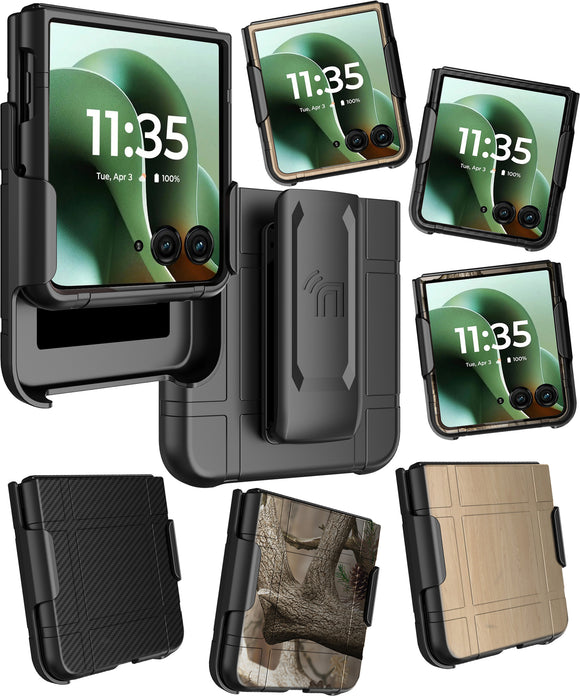 Hard Case and Belt Clip Holster Holder for Motorola RAZR ULTRA 2025 Flip Phone