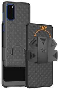 Black Case Kickstand Cover and Belt Clip Holster Holder for Samsung Galaxy S20