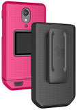 Grid Case Hard Shell Cover and Belt Clip Holster Combo for CAT S22 Flip Phone