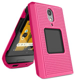 Grid Case Hard Shell Cover and Belt Clip Holster Combo for CAT S22 Flip Phone