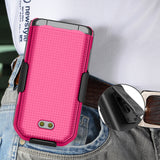 Grid Case Hard Shell Cover and Belt Clip Holster Combo for CAT S22 Flip Phone