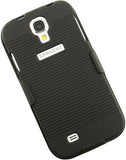 BLACK RUBBERIZED HARD CASE + BELT CLIP HOLSTER STAND FOR GALAXY S4 S IV PHONE