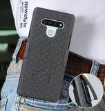 Black Case Kickstand Cover and Belt Clip Holster Holder Combo for LG Stylo 6