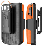 Hard Case and Belt Clip Holster Holder Combo for TCL Flip 4 5G Phone 2025 T440