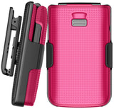 Hard Case and Belt Clip Holster Holder Combo for TCL Flip 4 5G Phone 2025 T440