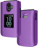 Grid Texture Hard Case Slim Cover for TCL Flip 3 Phone (2024, T435)