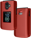 Grid Texture Hard Case Slim Cover for TCL Flip 3 Phone (2024, T435)