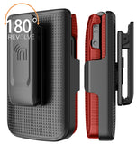 Hard Case and Belt Clip Holster Holder Combo for TCL Flip 4 5G Phone 2025 T440
